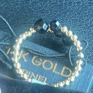 14k Gold beaded ring with spinel accent ⭐️